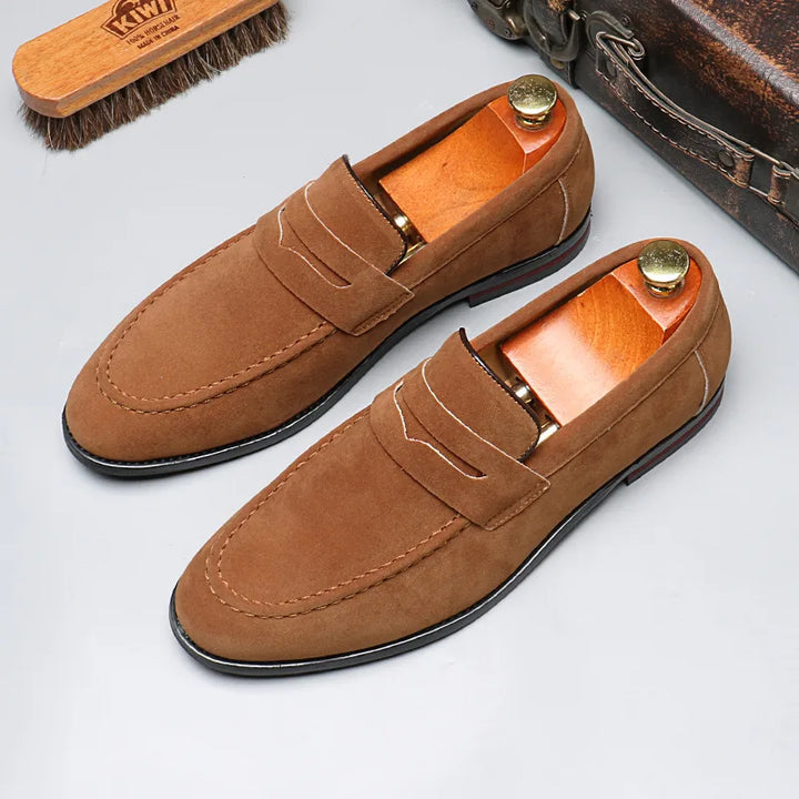 Men’s Suede Slip-On Loafers-HighTouch