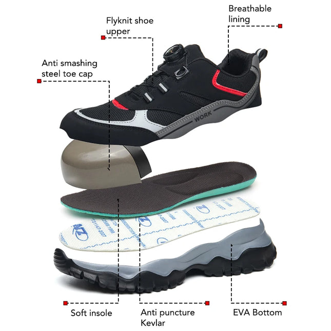 Men’s Steel Toe Breathable Work Sneakers