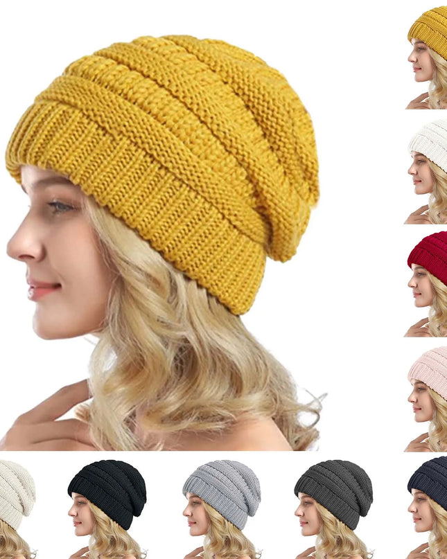 Chunky Wool Cuffed Knit Beanie