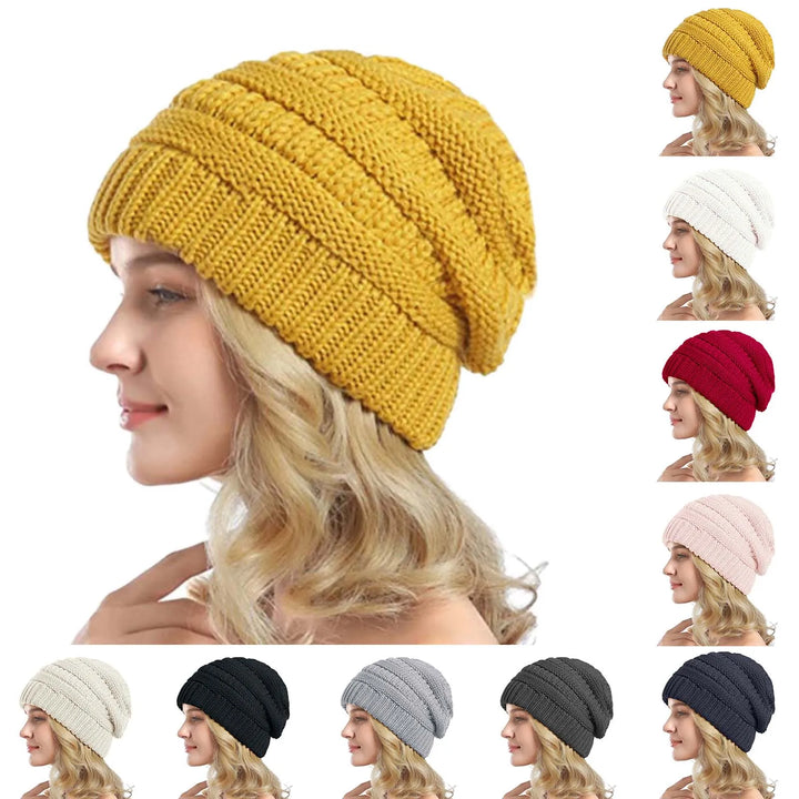 Chunky Wool Cuffed Knit Beanie-HighTouch