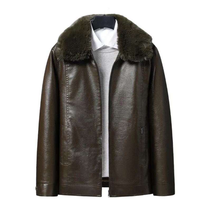 Men’s Fleece-Lined Biker Jacket-HighTouch