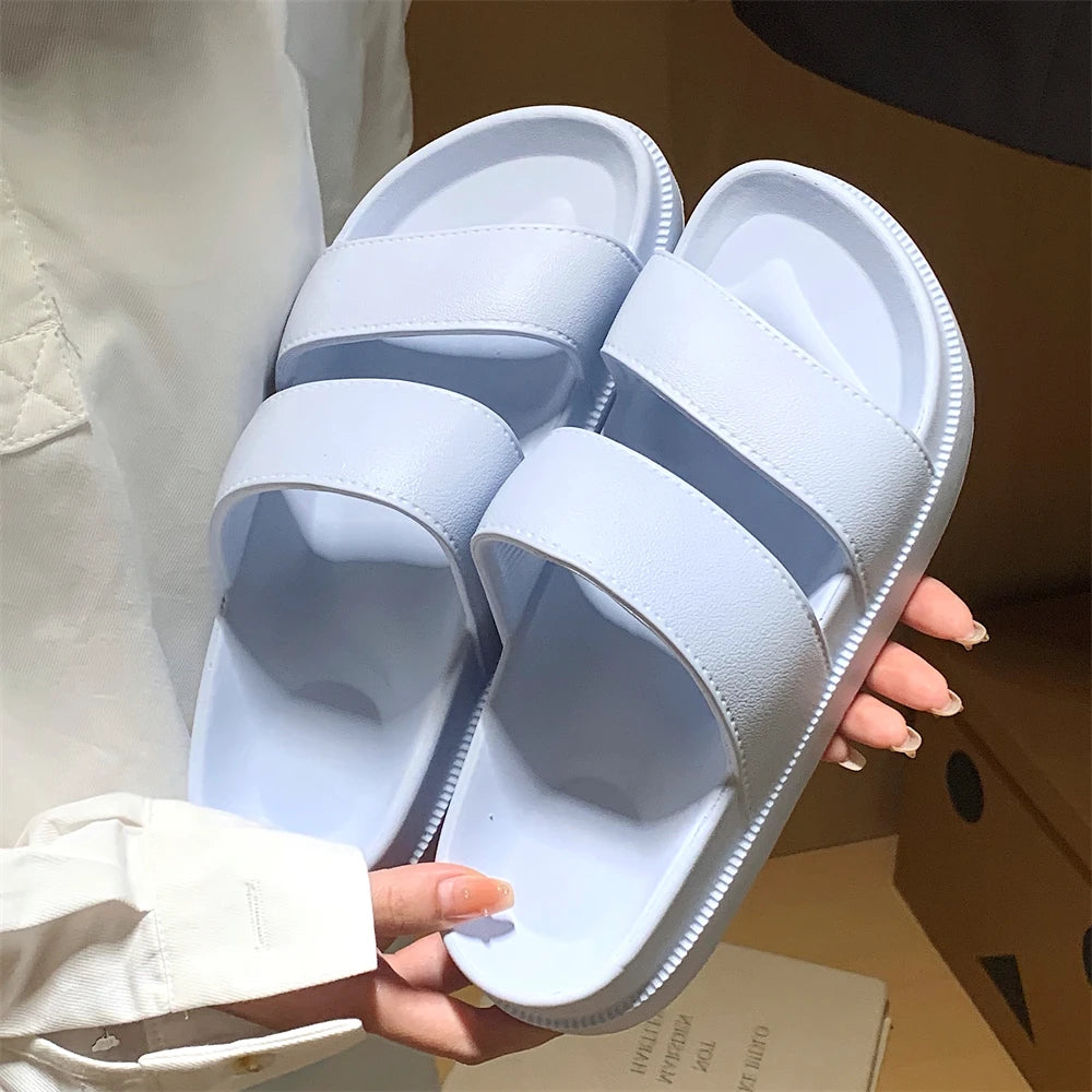 Women’s Simple Beach Sandals Summer Slip-On Flat Shoes-HighTouch