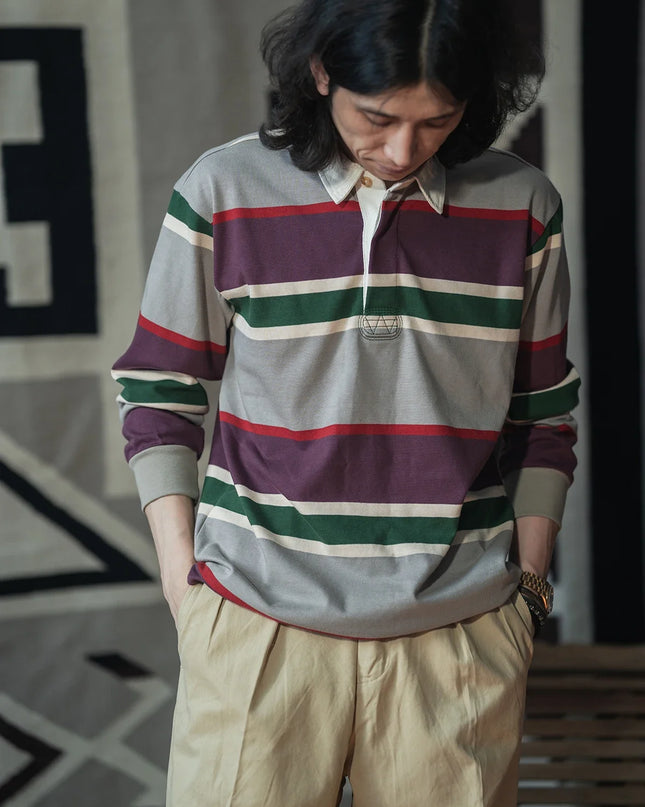 Vintage Campus Striped Button-Down Polo Tee – Ivy Prep Long Sleeve