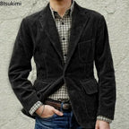 Corduroy Shoulder-Pad Jacket Men-HighTouch