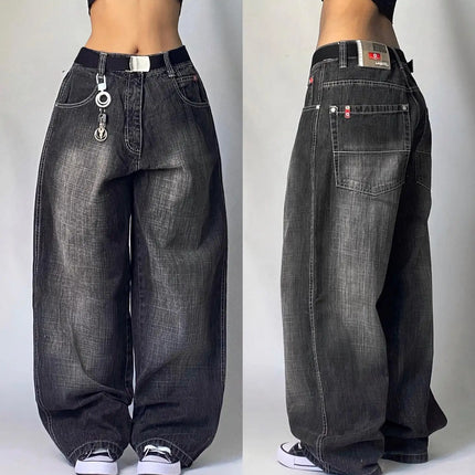 Oversized Print Baggy Jeans – Y2K Harajuku Wide-Leg Streetwear