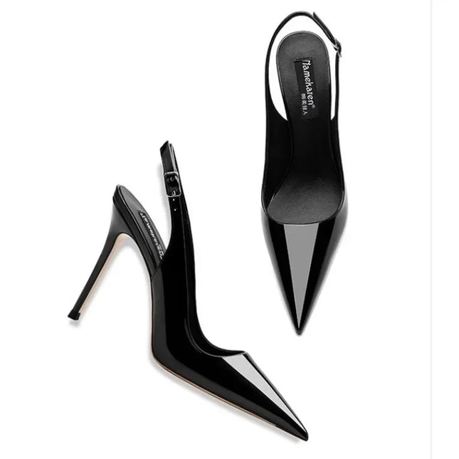 Metallic Strappy Stiletto Sandals – Glamour & Shine