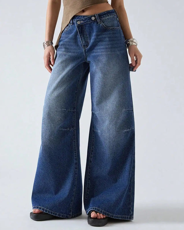 American Retro Wide-Leg Jeans Women