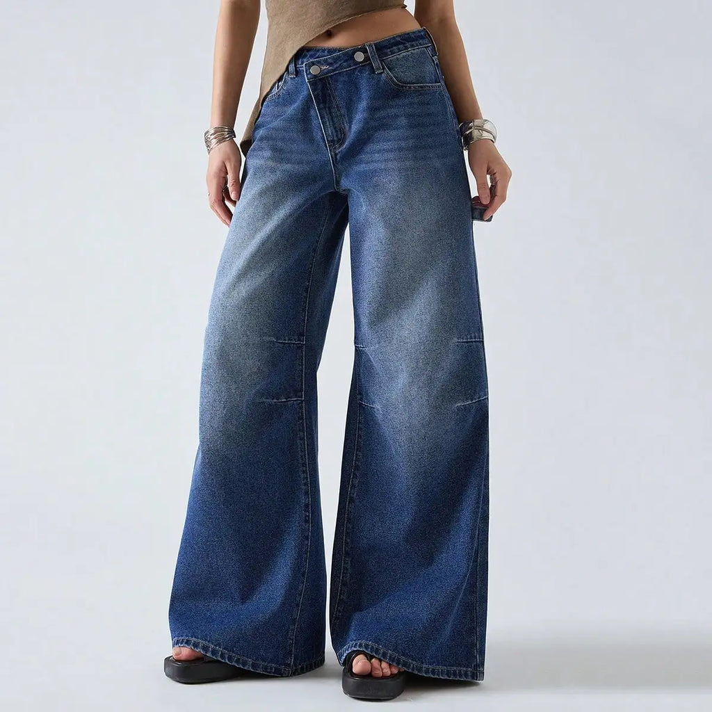 American Retro Wide-Leg Jeans Women