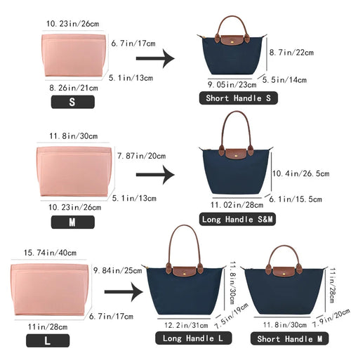 Felt Insert Liner for Longchamp Tote