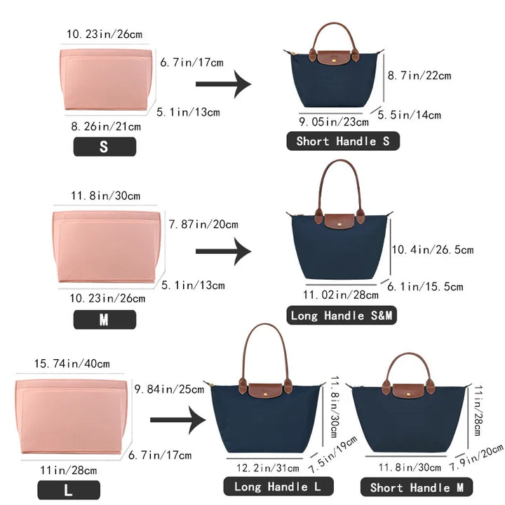 Felt Insert Liner for Longchamp Tote-HighTouch