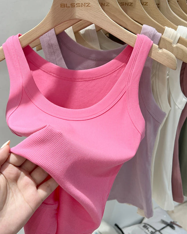 Ribbed Tank Top for Women – Stretch Fit Summer Camisole