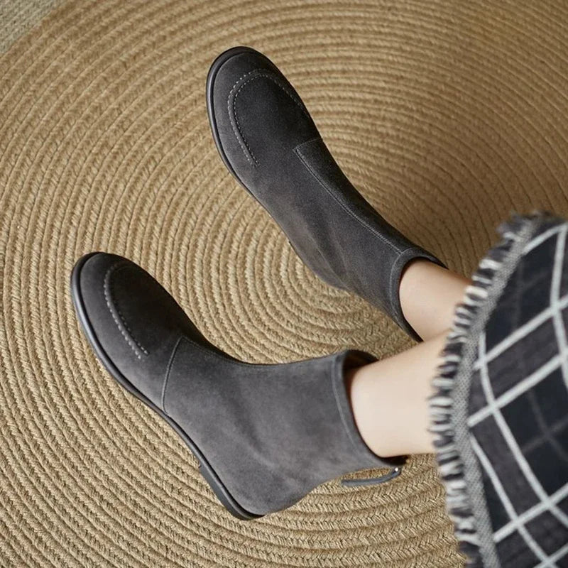 Premium Sheep Suede Chelsea Ankle Boots-HighTouch