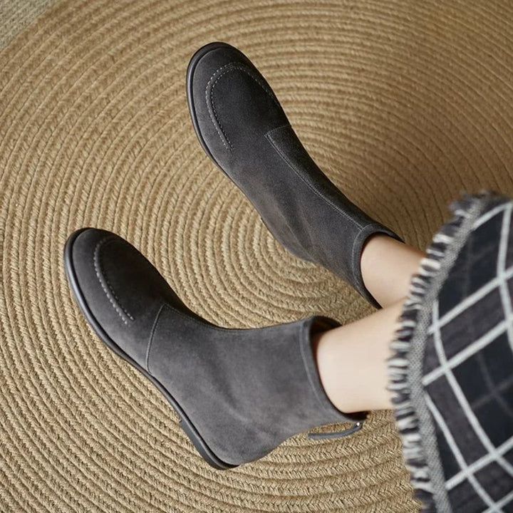 Premium Sheep Suede Chelsea Ankle Boots-HighTouch