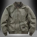 Unisex Vintage Cotton Loose-Fit Bomber Jacket – Lightweight Streetwear-HighTouch