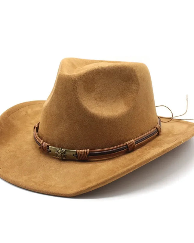 Western Cowboy Hat – Jazz Knight felt hat with bull-shaped décor