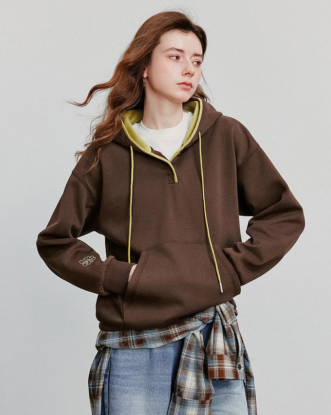 Women’s Embroidered Contrast Color Hoodie