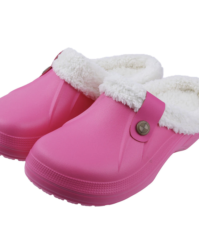 Fuzzy EVA Clogs Unisex – Waterproof Warm Plush Winter House & Garden Slippers