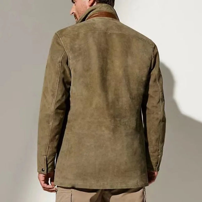 Retro Patchwork Lapel Jacket Men