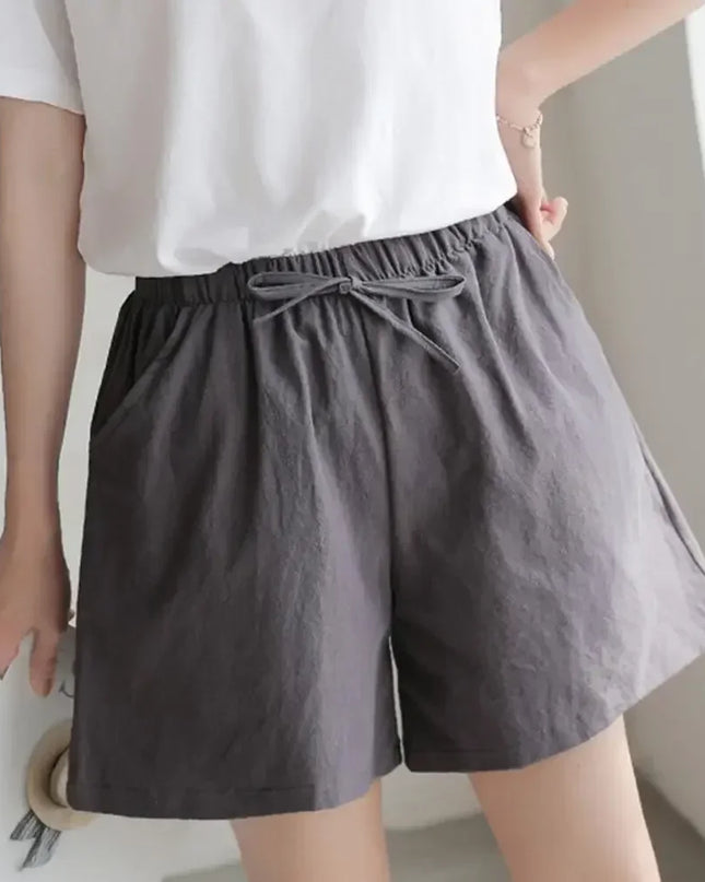 Women’s High-Waist Cotton Linen Shorts