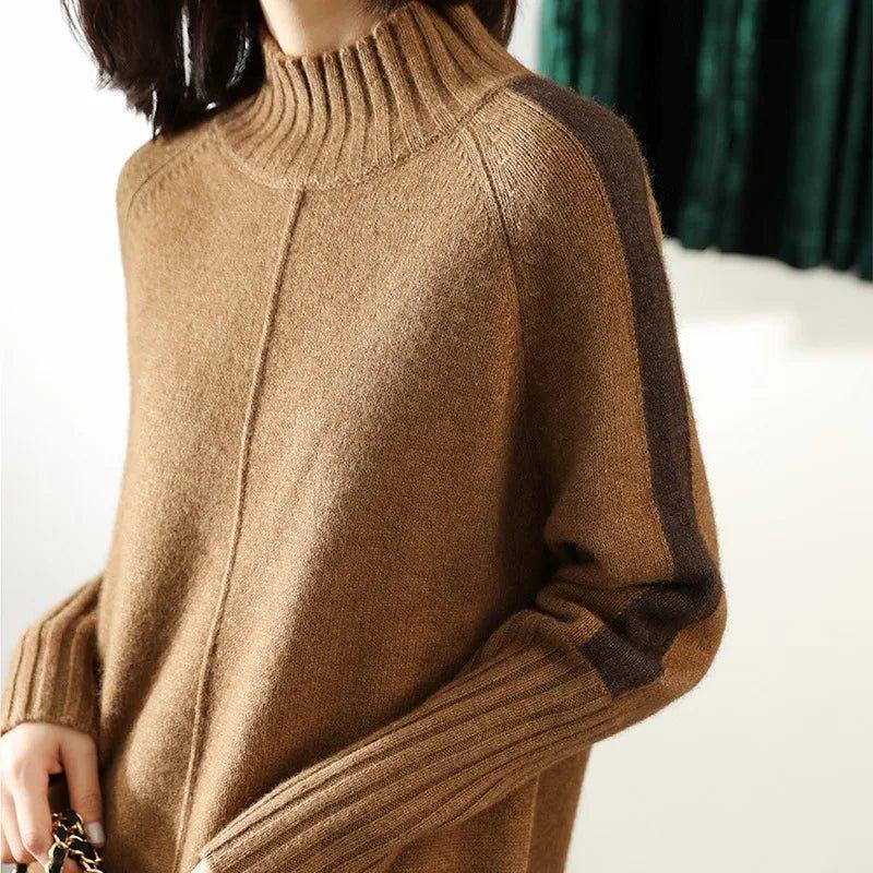 Women’s Oversized Turtleneck Sweater Dress for Winter