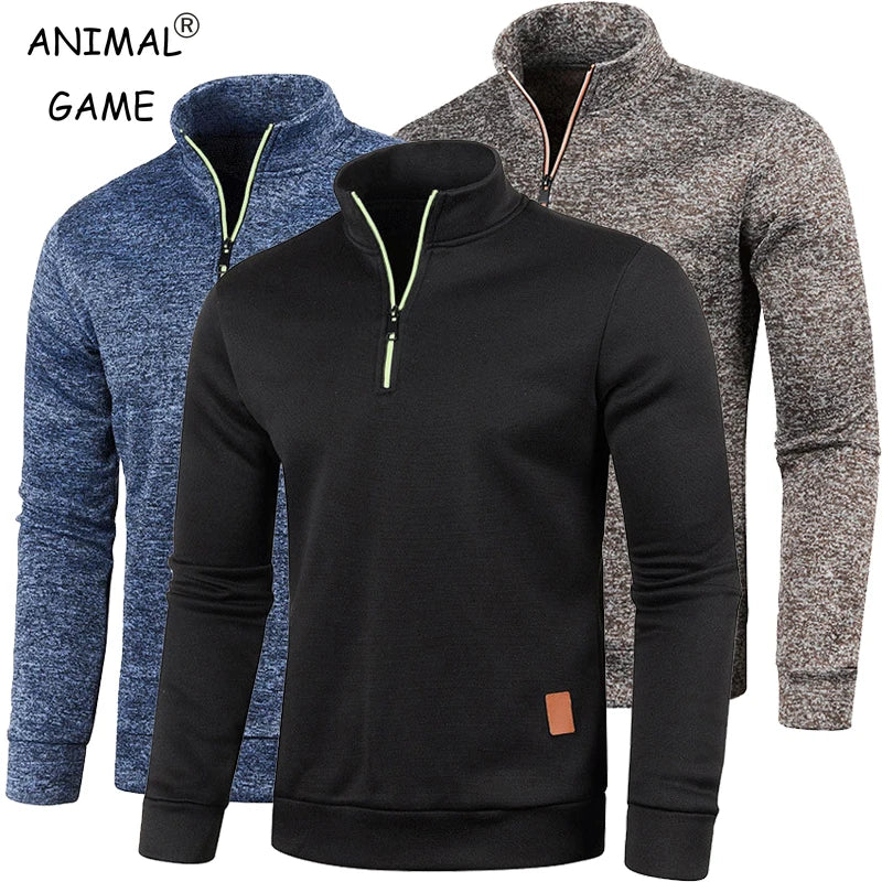Men’s Fleece-Lined Half Zip Turtleneck Pullover Jacket