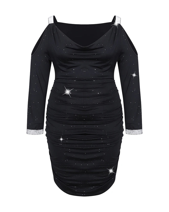 Plus‑Size Black Elegant Bodycon Dress – Formal & Party Ready