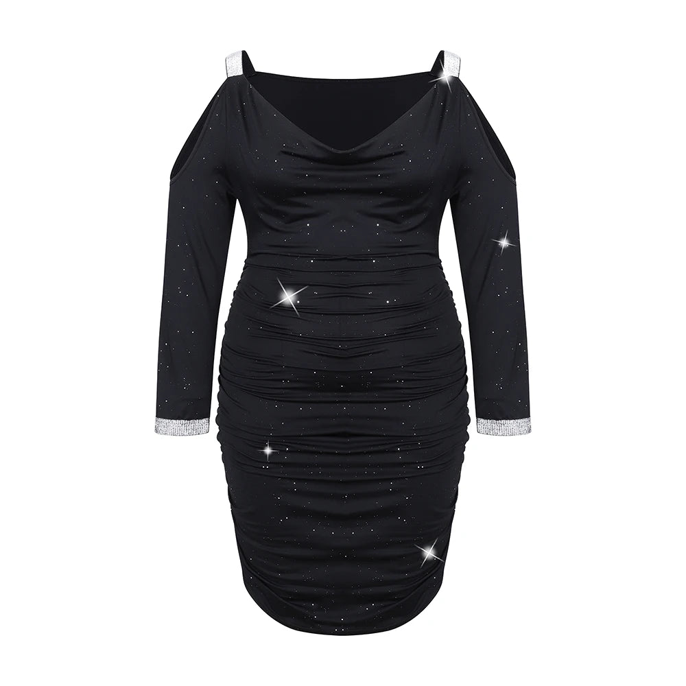 Plus‑Size Black Elegant Bodycon Dress – Formal & Party Ready-HighTouch