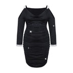 Plus‑Size Black Elegant Bodycon Dress – Formal & Party Ready-HighTouch