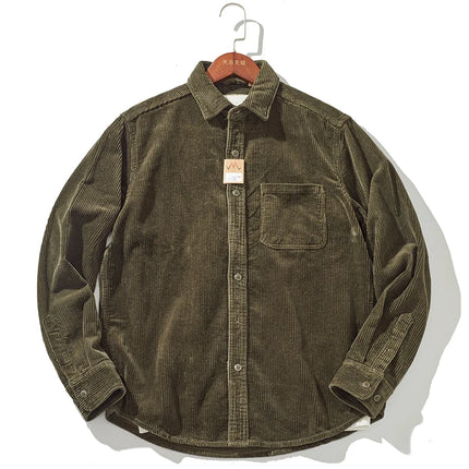Thick Corduroy Shirt Jacket Men – Slim Fit Autumn Winter Outerwear