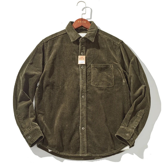 Thick Corduroy Shirt Jacket Men – Slim Fit Autumn Winter Outerwear