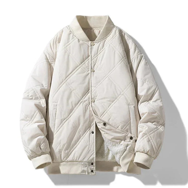Men's Fleece-Lined Quilted Bomber Jacket