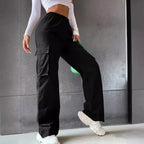 Women High Waist Baggy Cargo Jogger Pants Casual Loose Fit-HighTouch