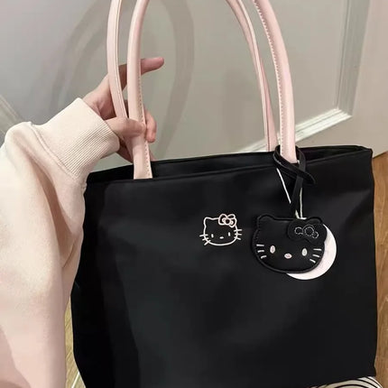 Hello Kitty Embroidered Crossbody – Large Capacity, Kawaii Daily Commuter Bag