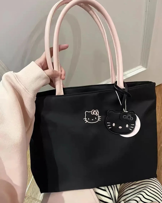 Hello Kitty Embroidered Crossbody – Large Capacity, Kawaii Daily Commuter Bag
