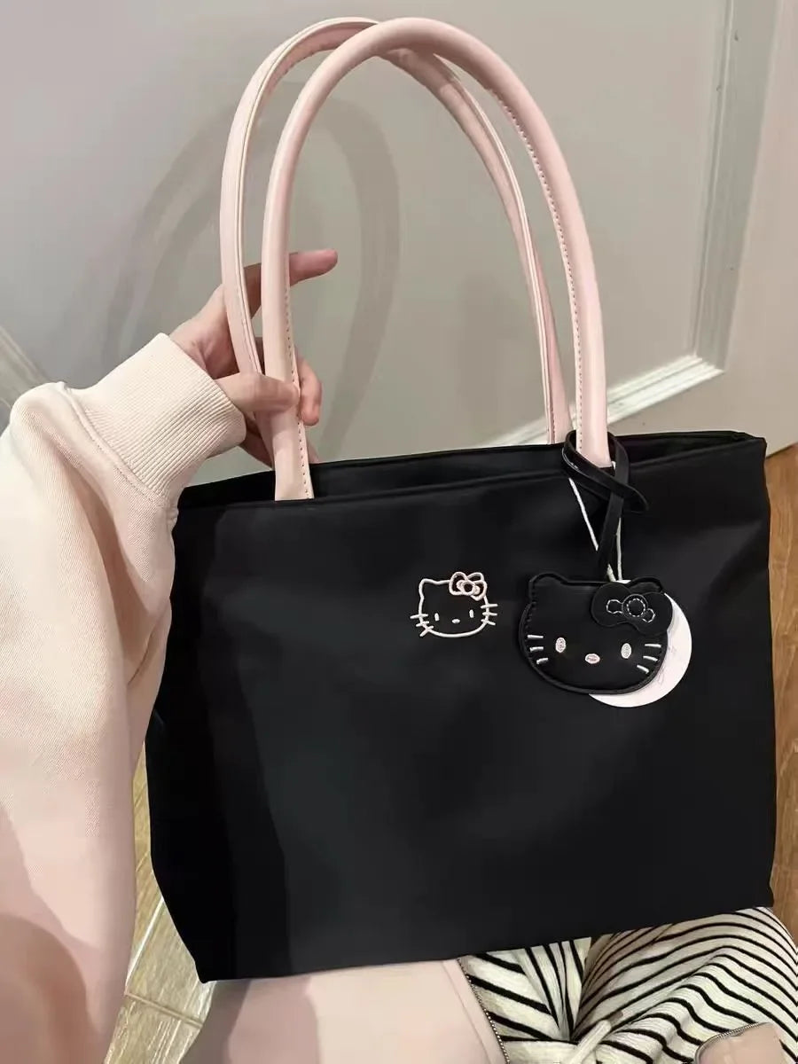 Hello Kitty Embroidered Crossbody – Large Capacity, Kawaii Daily Commuter Bag