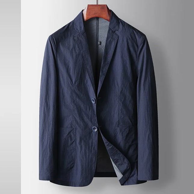 Men’s Single‑Breasted Turn‑Down Collar Blazer – Business Casual Tailored Coat