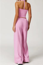 Women’s Hollow-Back Tank & High-Waist Drawstring Pants-HighTouch