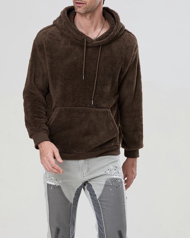 Men's Sherpa Fuzzy Pullover Hoodie