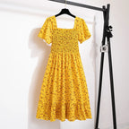 Floral Chiffon Midi Dress-HighTouch