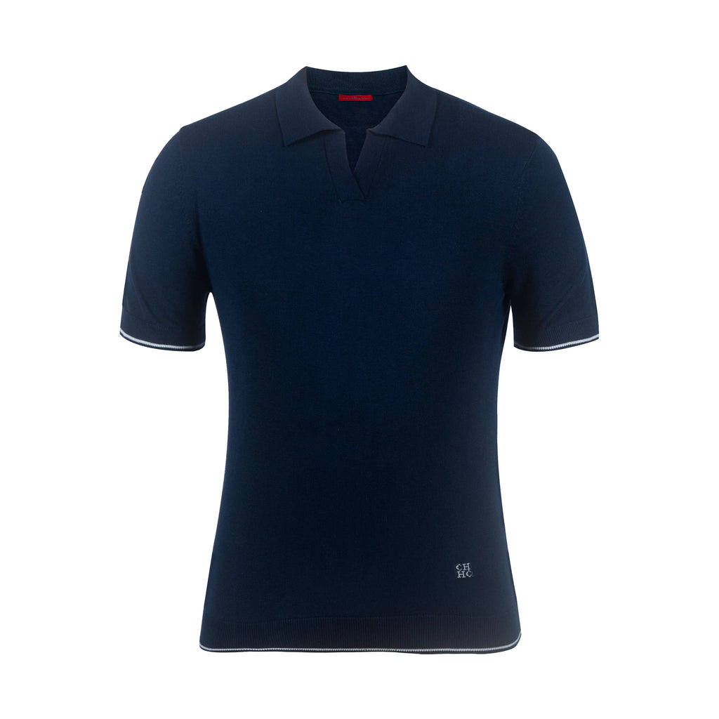 Men’s Summer Polo T-Shirt – V-Collar, Short Sleeve Casual Top-HighTouch