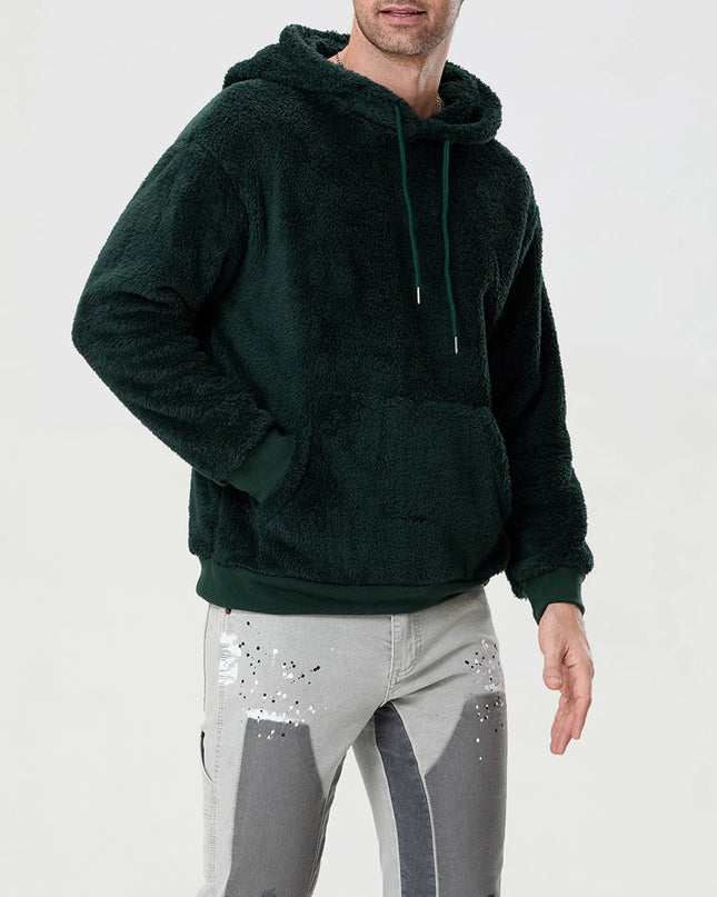 Men's Sherpa Fuzzy Pullover Hoodie