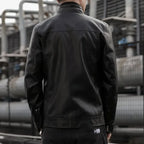 Slim Short PU Leather Blazer Jacket-HighTouch