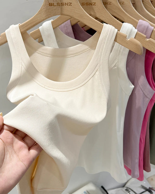 Ribbed Tank Top for Women – Stretch Fit Summer Camisole