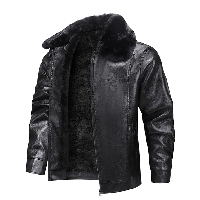 Men’s Fleece-Lined Biker Jacket