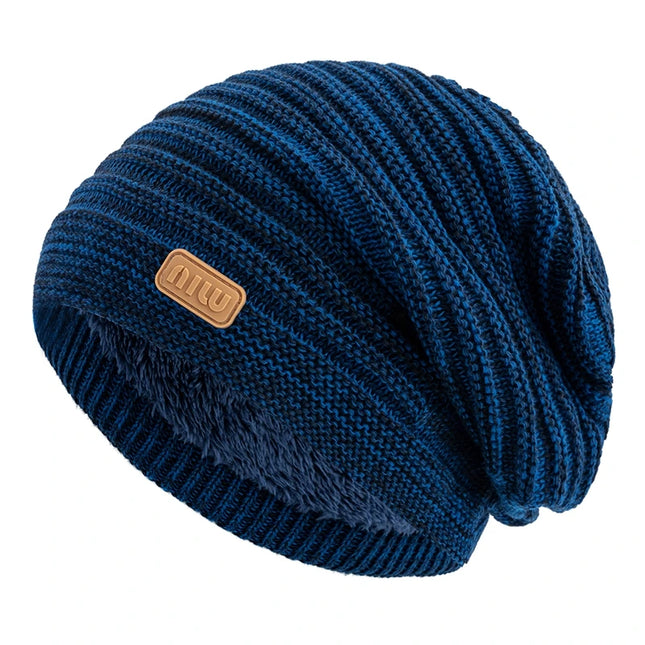Unisex Striped Slouchy Winter Beanie