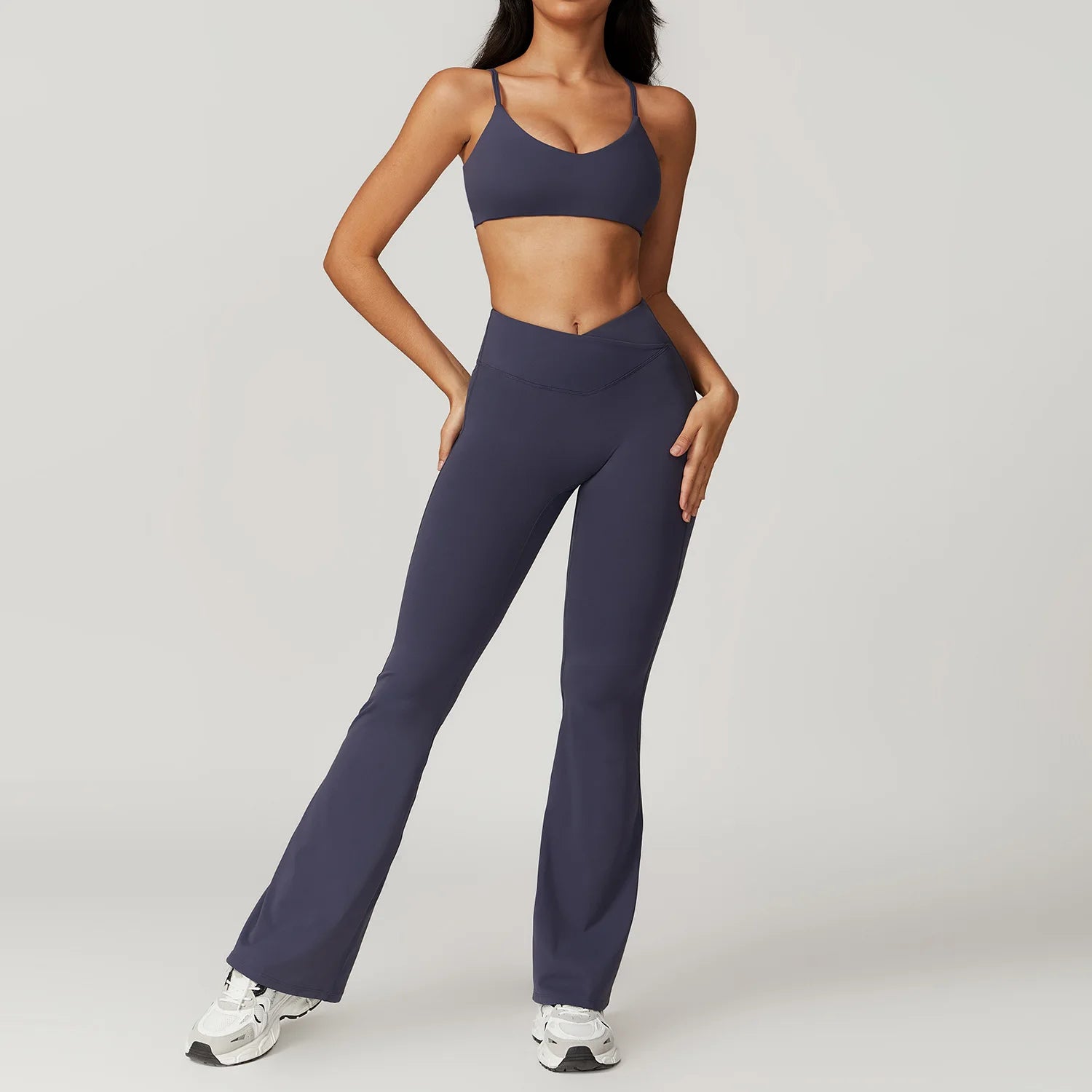 Seamless 2-Piece Yoga Set – Crop Top & High-Waist Leggings