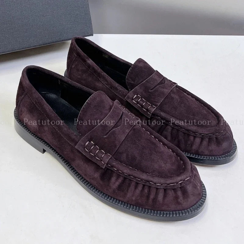 Leather Slip-On Loafers-HighTouch