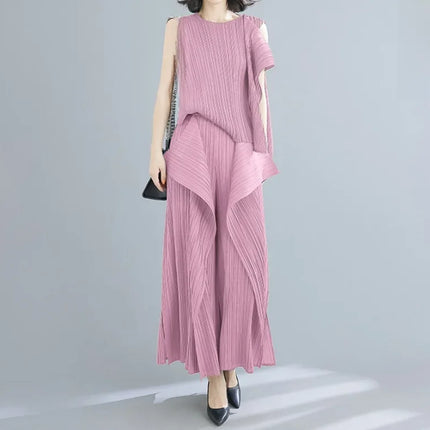 Tri-Crepe Pleated Slimming Mermaid Pants for Women Elegant & Trendy