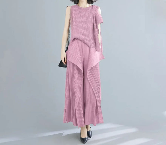 Tri-Crepe Pleated Slimming Mermaid Pants for Women Elegant & Trendy