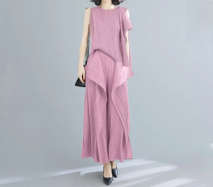 Tri-Crepe Pleated Slimming Mermaid Pants for Women Elegant & Trendy-HighTouch